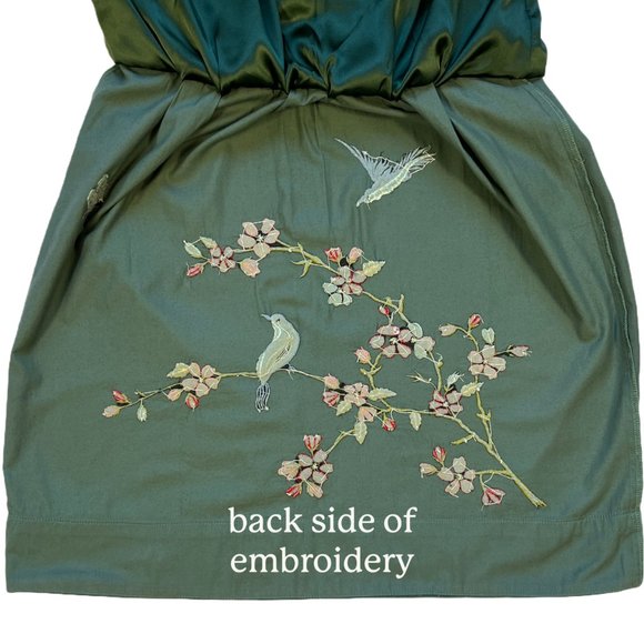 Uttam Boutique Embroidered Cotton dress, Green, Sz UK M - Picture 5 of 15